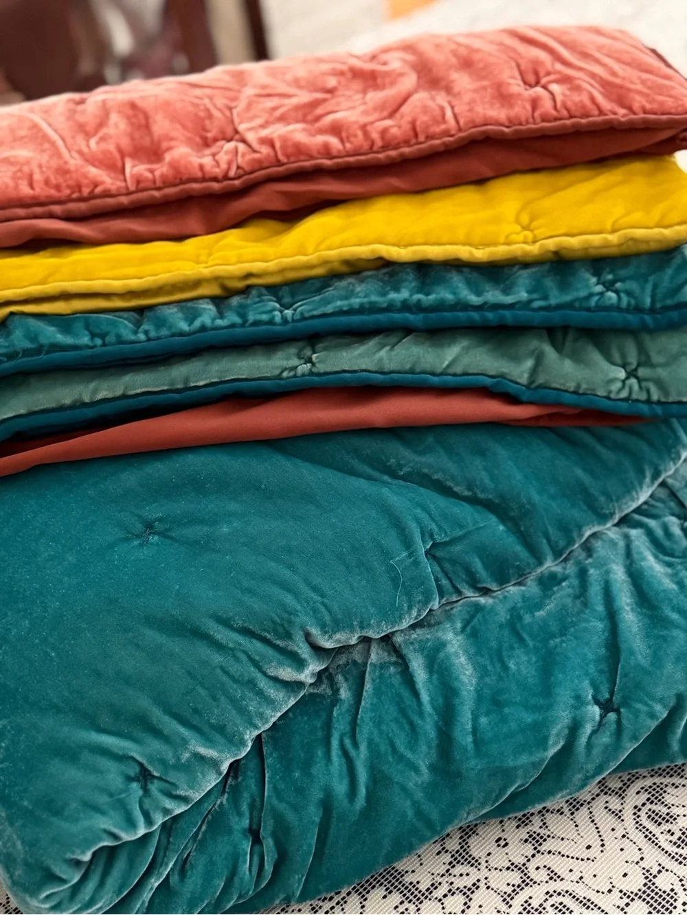 Opalhouse Comforter Crushed Velvet Tufted Teal Full Queen+Shams euro & standard